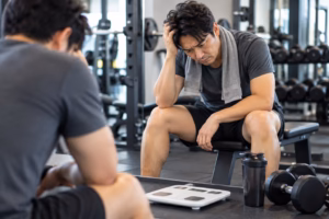 筋トレしても痩せないと感じている男性